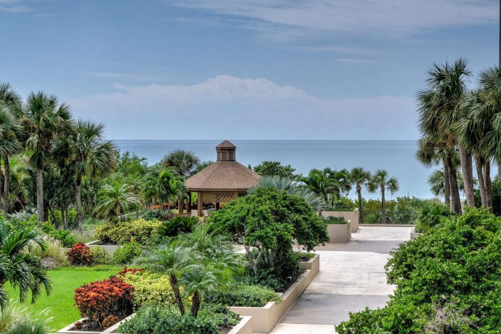 Promenade gated community gardens and pool, Longboat Key
